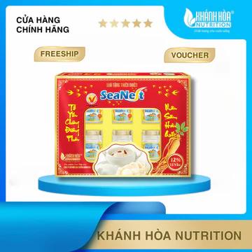 Hộp Quà Yến Sào Chưng Nhân Sâm Hàn Quốc 12% Tổ Yến Seanest - Khánh Hòa Nutrition ( Hộp 6 lọ x 70ml )