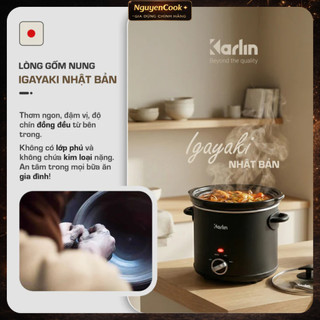 [Chính Hãng] Nồi Nấu Chậm Karlin SC35 3.5L – Lòng Gốm Cao Cấp, 3 Mức Nhiệt, Tiết Kiệm Điện 200W
