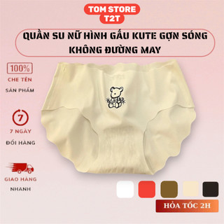 T2T QUẦN SU NỮ HÌNH GẤU KUTE GỢN SÓNG KHÔNG ĐƯỜNG MAY quần Lót Women