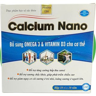 Combo 2 Hộp Calcium Nano Xanh Dương 100 Viên - Rostex - Vinaphar - Vitamin Phục Hồi