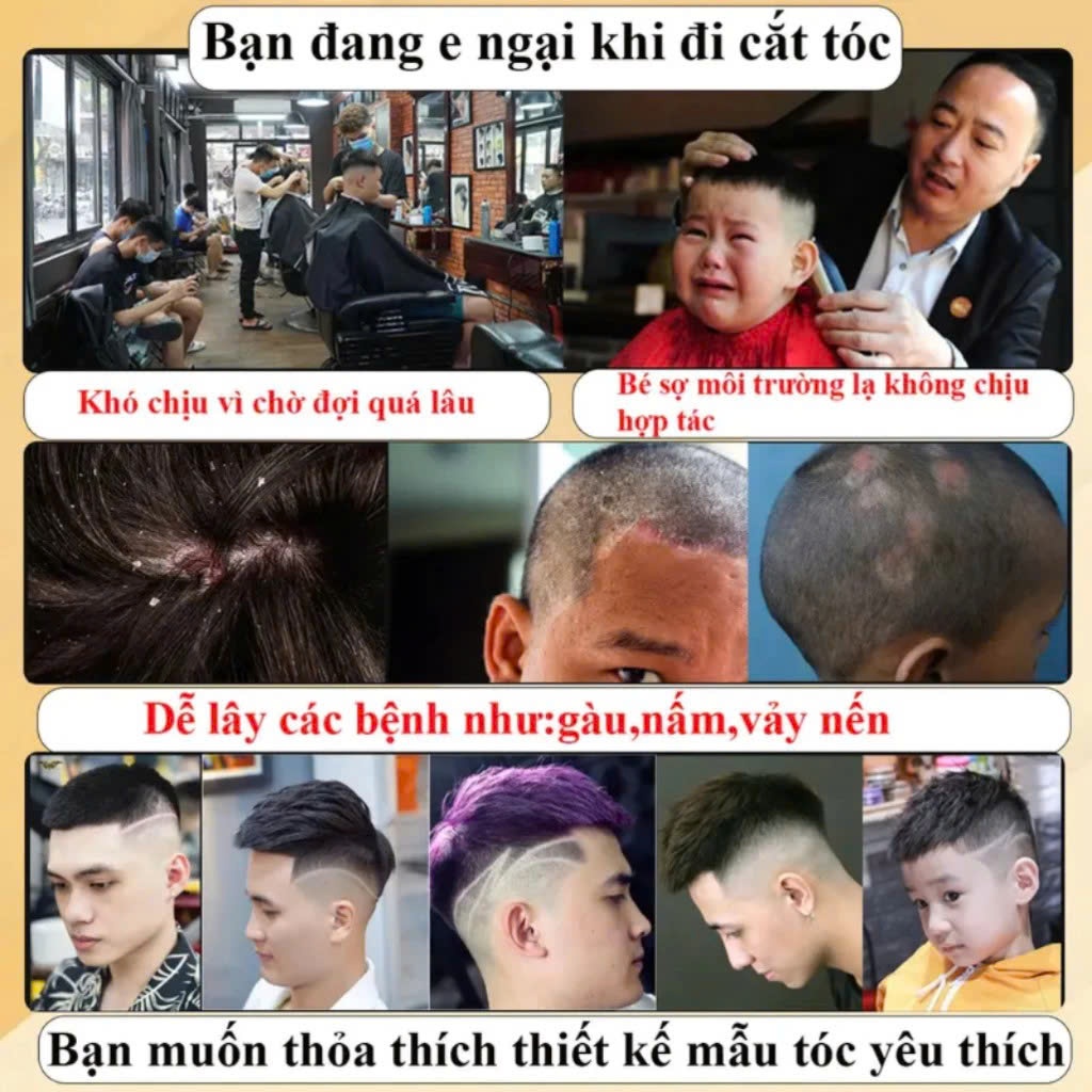 Tông Đơ Cắt Tóc Kizu K859 Chính Hãng, Tăng Đơ Cắt Tóc Nam Cao Cấp, Lưỡi Sắc, Màn Hình LED