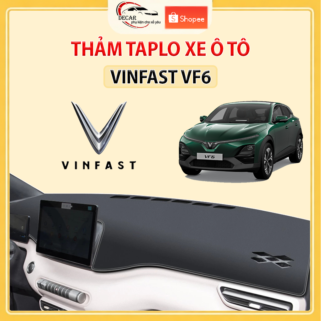 Thảm Taplo Ô Tô Da Cacbon, Nhung Lông Cừu Cao Cấp Xe Vinfast VF6 Chống Nắng, Chống Trượt, Giảm Nhiệt Bảo Vệ Taplo