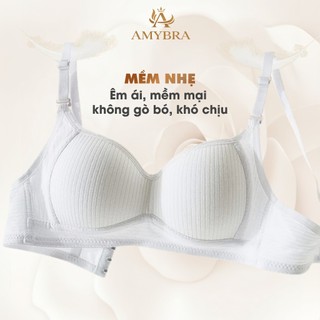 [ BST HÈ ] Combo Áo Ngực Nữ Cotton Gân Không Gọng, Set Áo Lót Nữ Mềm Mại Thoáng Khí AMYBRA A414