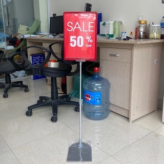 Bộ chân đế sắt, khung bảng giá siêu thị A3 A4 - Có thể thay đổi kích thước - Bộ chân đế + Khung bảng + Màng PVC