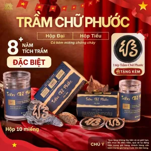 Trầm Chữ Phước Liên Hoa Đặc Biệt (Tiểu - Đại) - 10 miếng | Sạch | Thơm Dịu | Tự Nhiên | Phong Thủy