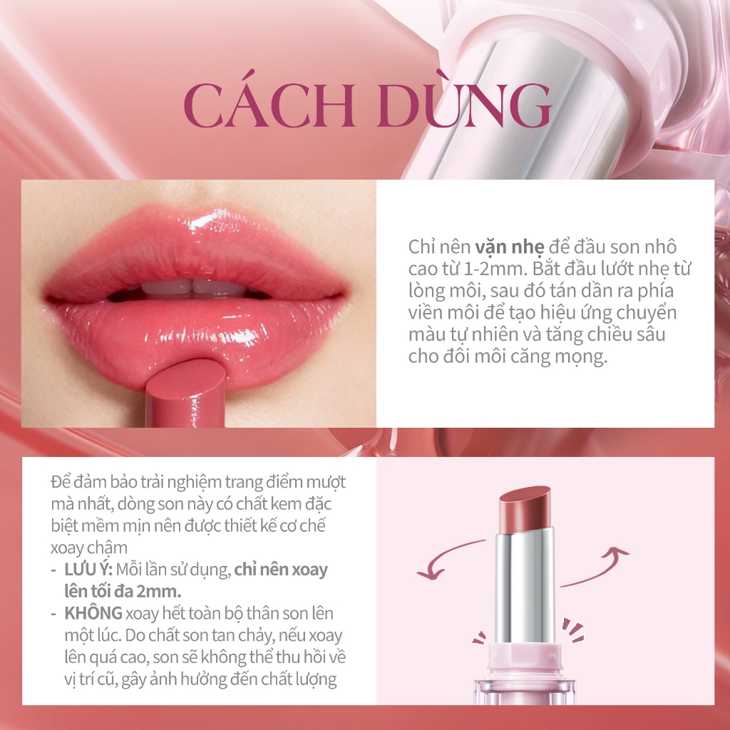 Son thỏi bóng Barenbliss Butter Melt Tinted Lipstick lâu trôi lâu trôi mềm mịn không lem 2.7g