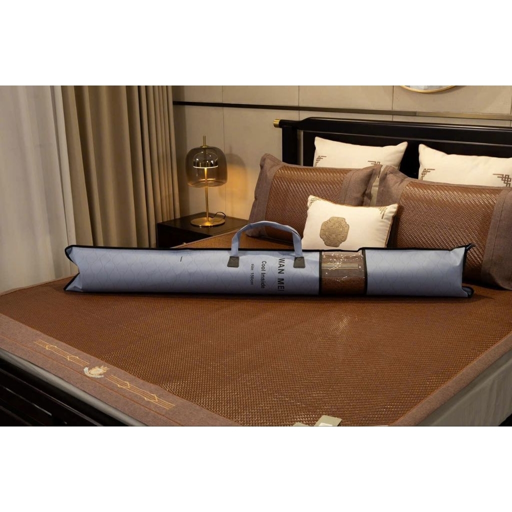 Chiếu mây Wanmei mây sợi Microfiber. Hàng nhập loại 1 kèm túi hãng và tem hãng đầy đủ