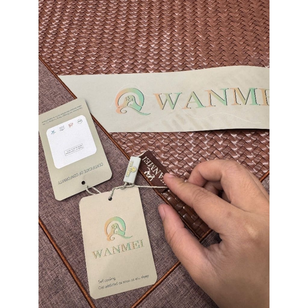 Chiếu mây Wanmei mây sợi Microfiber. Hàng nhập loại 1 kèm túi hãng và tem hãng đầy đủ