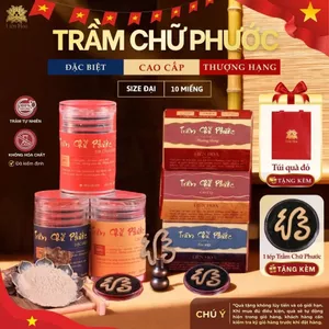 Trầm Chữ Phước Liên Hoa - 10 miếng - ĐẶC BIỆT - CAO CẤP - THƯỢNG HẠNG - Size Đại | 100% Tự Nhiên |