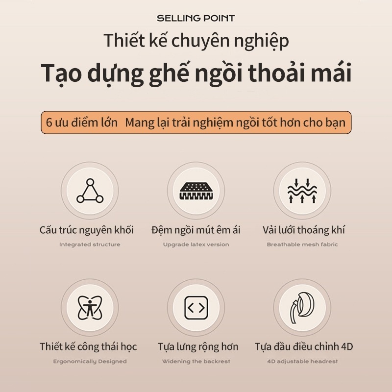 Ghế xoay văn phòng 360 độ cao cấp có gối, nệm mềm, tựa lưng lưới thông thoáng sạch sẽ