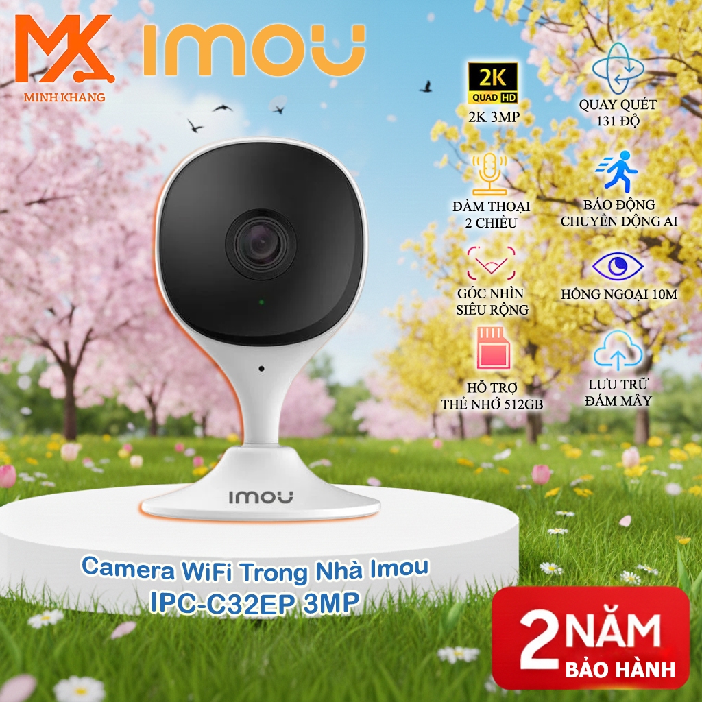 [Chính Hãng] Camera WiFi Trong Nhà IMOU IPC-C32EP 3MP (2K) & A32EP 3M & A52P 5M, DAHUA H3B 3M & H3AE 3M & H5AE 5M