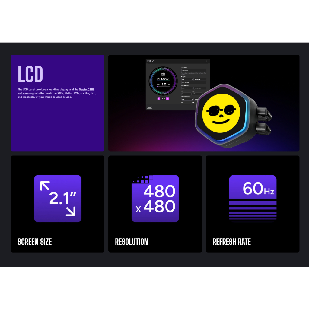 Tản nhiệt nước Cooler Master MasterLiquid Atmos II LCD 240 360 - Hàng chính hãng | BigBuy360 - bigbuy360.vn