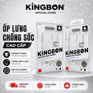 Ốp iPhone Lưng Cứng Viền Dẻo Trong Suốt Cao Cấp Chống Ố Vàng,Chống Sốc Chính Hãng KiNGBON cho iPhone