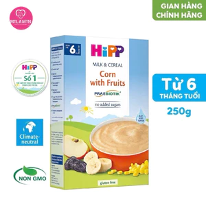 Bột ăn dặm dinh dưỡng Sữa, Hoa quả, Bắp HiPP 250g