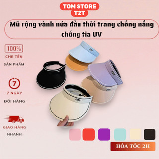 T2T Mũ rộng vành nửa đầu thời trang chống nắng chống tia UV , năng động trẻ trung tiện lợi Mũ Chống Nắng Thời Trang