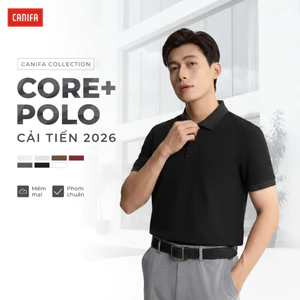 Áo polo nam CANIFA ngắn tay cổ bẻ basic form dáng suông PS26 DQ 8TP26A005