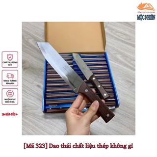 [Mã 323] Dao thái thức ăn chất liệu thép không gỉ, chuôi dao làm từ gỗ - tiện dụng, siêu bền