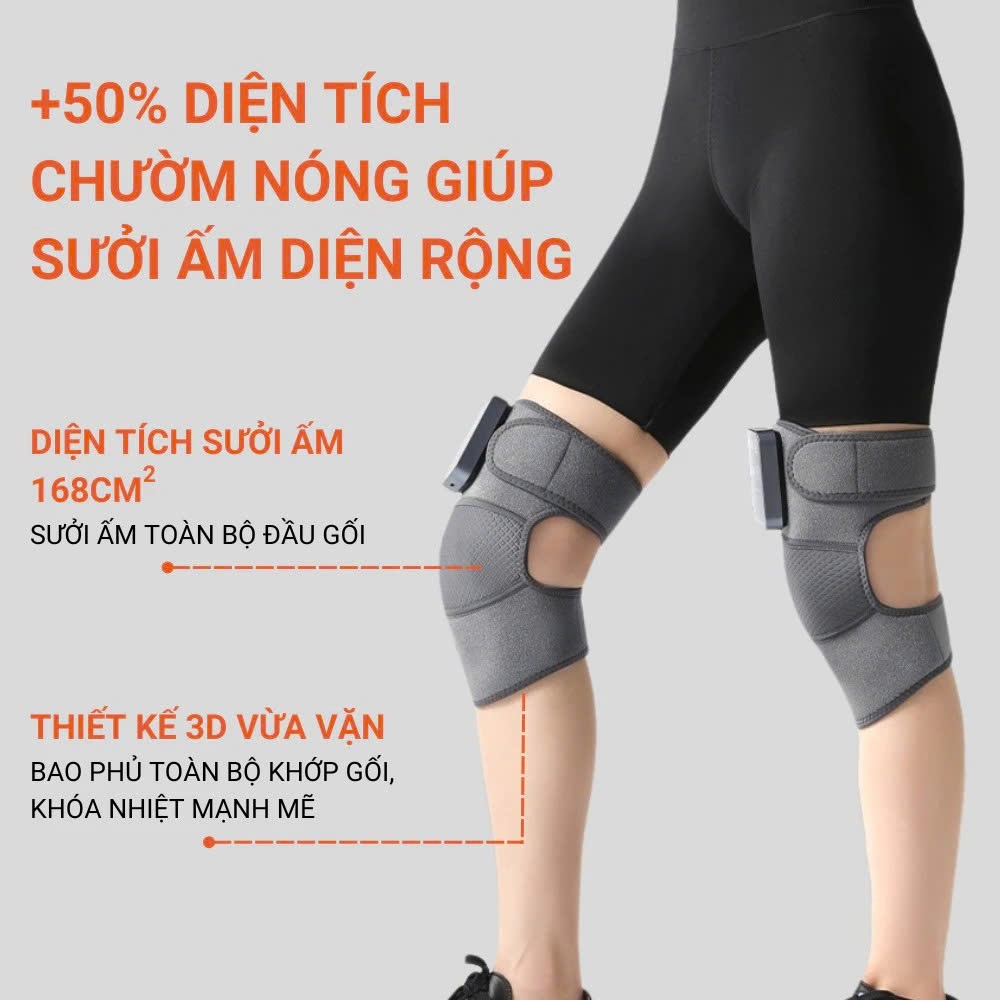 Máy Massage Đầu Gối Trị Liệu Chính Hãng Zlife Z319, Mát Xa 3D Chườm Nóng Thảo Dược Giảm Đau Tức Thì