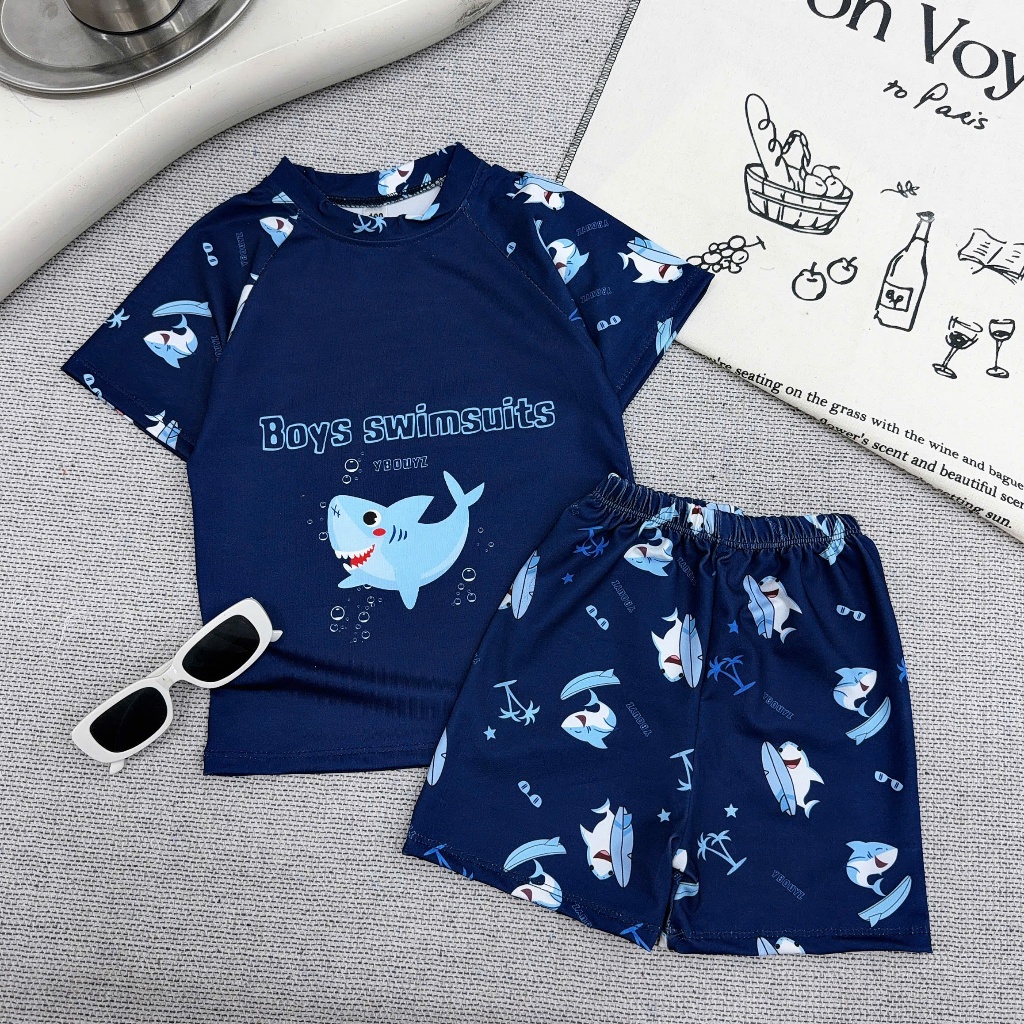 Bộ đồ bơi cho bé trai  size từ 8-40kg chất đẹp, co giãn 4 chiều cho bé thoải mái vận động.