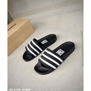 Dép Quai Ngang Adidas 3 sọc Đỏ Mận Bản Cao Cấp Đế PU 2 lớp - Dép Nam Quai Ngang DAS Full Mận Hottrend 2026