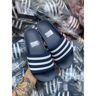 Dép Quai Ngang Adidas 3 sọc Đỏ Mận Bản Cao Cấp Đế PU 2 lớp - Dép Nam Quai Ngang DAS Full Mận Hottrend 2026
