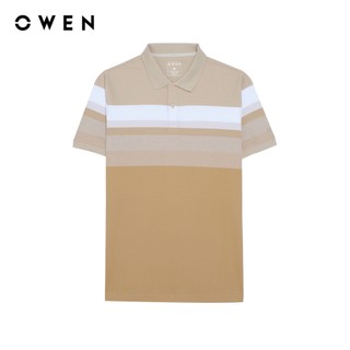 Owen - Áo polo Body Fit APV262019 màu Nâu chất liệu CVC Spandex