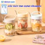 Bình thủy tinh đựng ngũ cốc, lọ đựng yến mạch, sữa chua kèm nắp đậy và thìa dung tích 430ml an toàn tuyệt đối