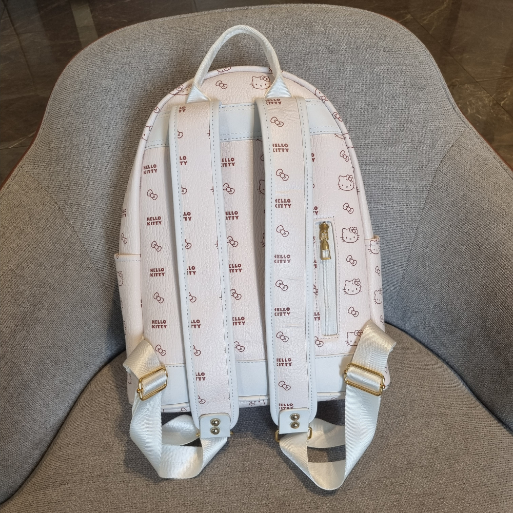 Balo Hello Kitty Cao Cấp ZuZang Da PU Size Lớn Màu Trắng Thời Trang Đi Học Đi Làm Bền Đẹp