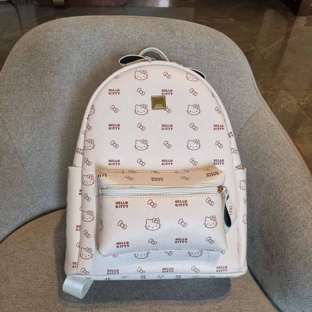 Balo Hello Kitty Cao Cấp ZuZang Da PU Size Lớn Màu Trắng Thời Trang Đi Học Đi Làm Bền Đẹp