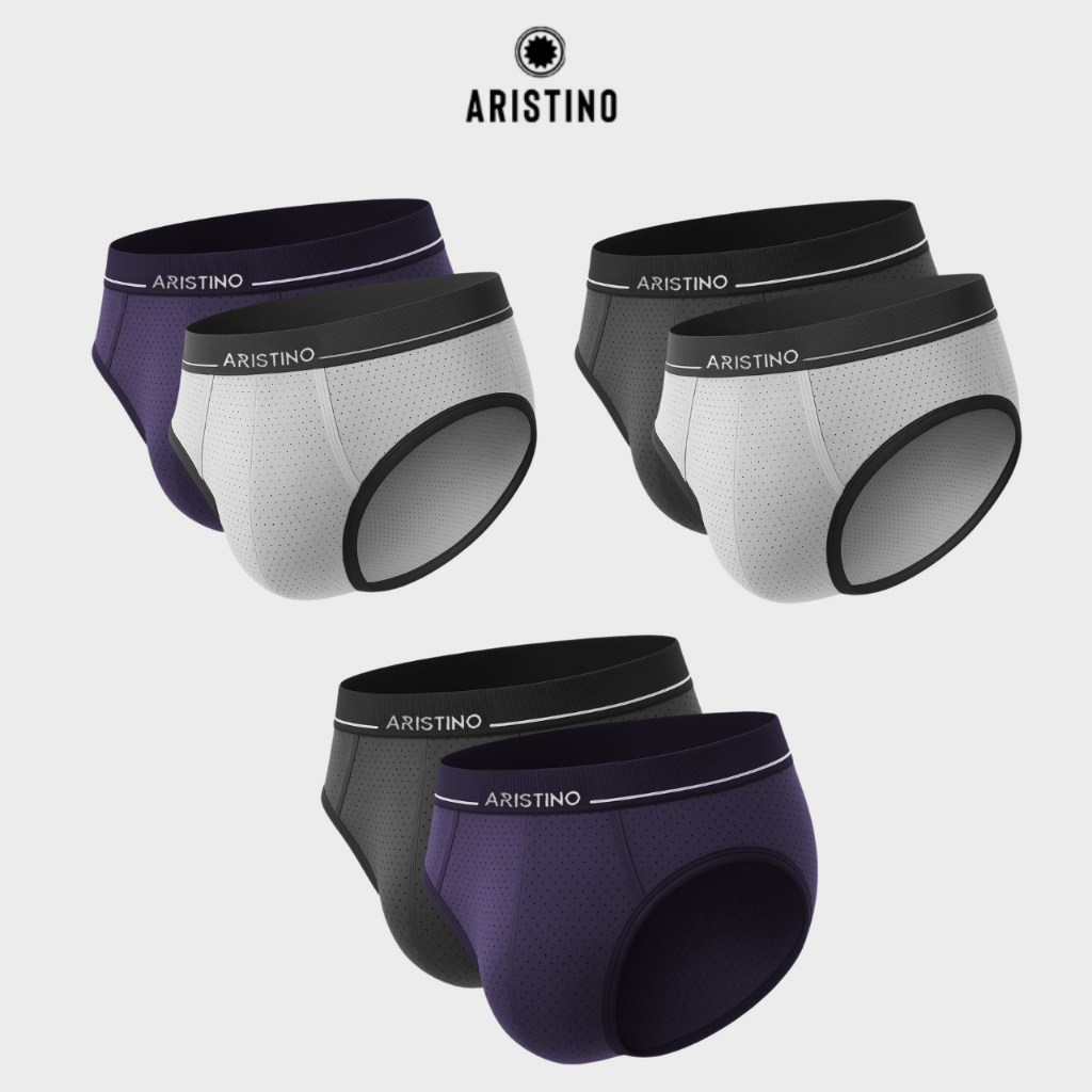 Combo 2 Quần lót nam Briefs Aristino Polyamide Thông hơi ABF003EXP02