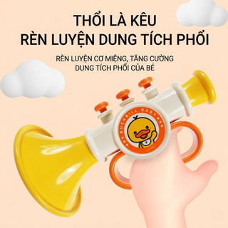 Đồ Chơi Còi Thỏ Hồng, Vịt Vàng, Khủng Long, Kèn Trumpet, Harmonica Đáng Yêu, Âm Thanh Vui Nhộn Tặng Kèm Dây Đeo Tiện Lợi