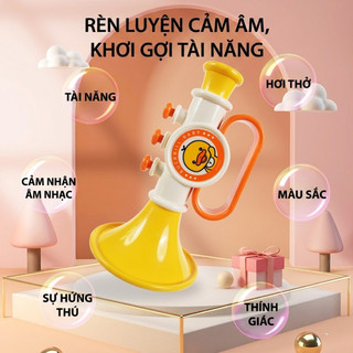 Đồ Chơi Còi Thỏ Hồng, Vịt Vàng, Khủng Long, Kèn Trumpet, Harmonica Đáng Yêu, Âm Thanh Vui Nhộn Tặng Kèm Dây Đeo Tiện Lợi