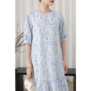 SWANLAKE | Váy Đầm Nữ Maxi Suông Đuôi Cá Vải Cotton Thêu Đục Lỗ 2 Lớp Có Túi Du Lịch Đi Biển D11522