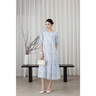 SWANLAKE | Váy Đầm Nữ Maxi Suông Đuôi Cá Vải Cotton Thêu Đục Lỗ 2 Lớp Có Túi Du Lịch Đi Biển D11522