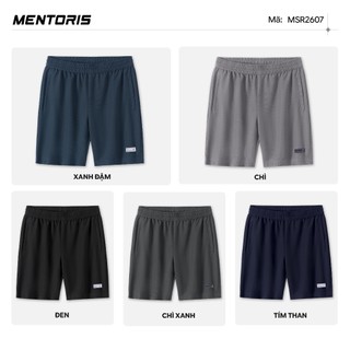 Quần Short Nam MENTORIS Vải Waffle 3D Thoáng Khí, Form Regular Fit, Thấm Hút Mồ Hôi Tốt MSR2607