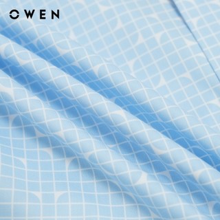 Owen - Áo sơ mi ngắn tay Body Fit AB260035NT màu Xanh nhạt chất liệu Bamboo spandex