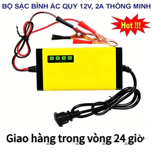 𝑩𝒐̣̂ 𝒔𝒂̣𝒄 tự động ngắt 12V 2Ah-20Ah sạc xe máy, xe ô tô, có đèn led báo đầy