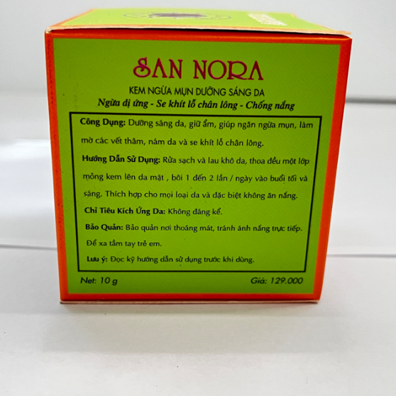 Kem San Nora (Xanh Lá-Cam) Linh Chi Đỏ Collagen Tái Tạo Da, Giảm Mụn, Mờ Thâm, Liền Sẹo