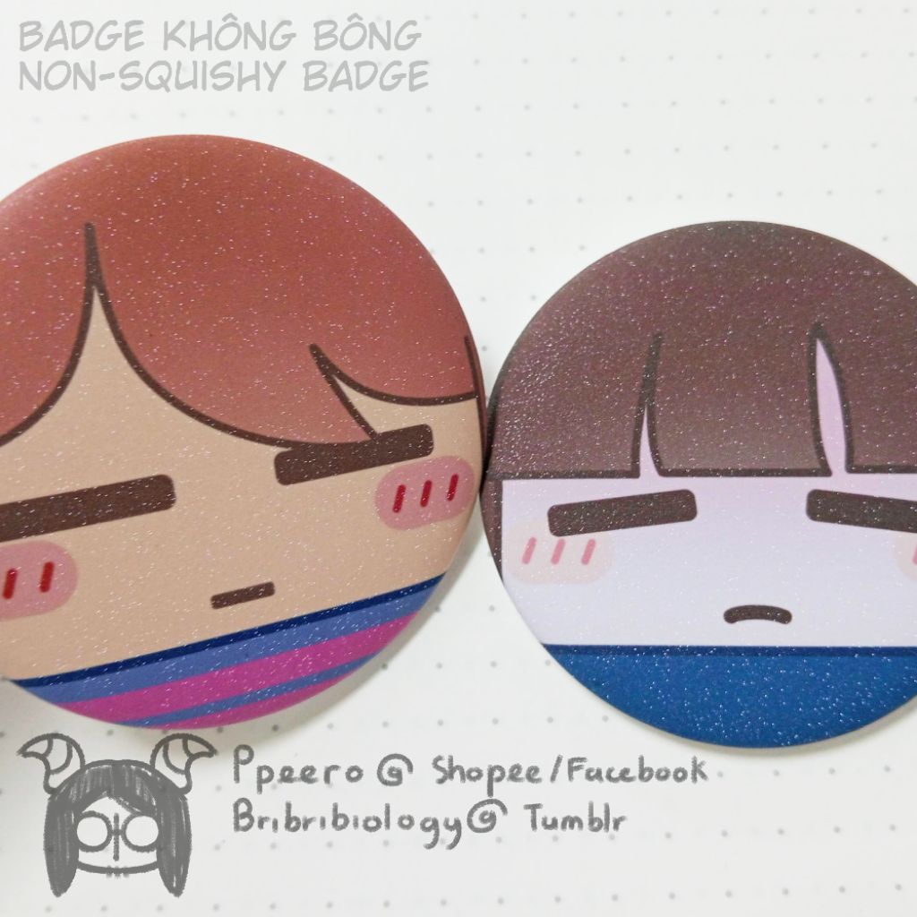 Plush Badge, badge bông Frisk Undertale và Aliza Horrortale