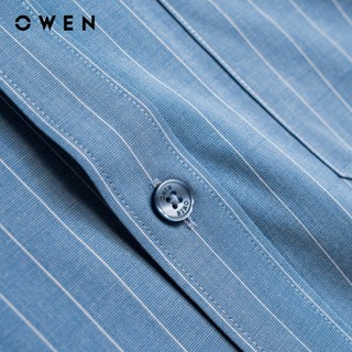 Owen - Áo sơ mi dài tay Regular Fit AR260093DT màu Xanh đậm chất liệu Bamboo spandex
