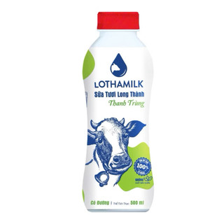Sữa tươi thanh trùng Long Thành Lothamilk có đuờng và ko đường Chai 500ML-880ML