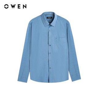 Owen - Áo sơ mi dài tay Regular Fit AR260093DT màu Xanh đậm chất liệu Bamboo spandex