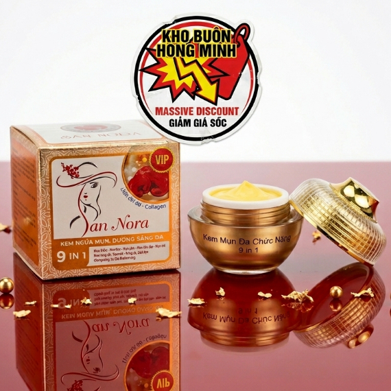 Kem San Nora 9in1 (Vàng-Trắng) - Kem Face Dưỡng Ẩm Kiểm Soát Nhờn, Cải Thiện Đốm Nâu 30g