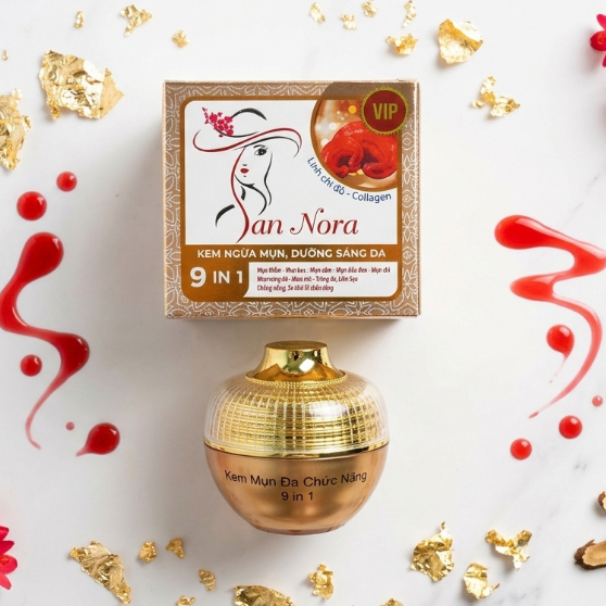 Kem San Nora 9in1 (Vàng-Trắng) - Kem Face Dưỡng Ẩm Kiểm Soát Nhờn, Cải Thiện Đốm Nâu 30g
