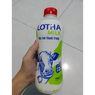 Sữa tươi thanh trùng Long Thành Lothamilk có đuờng và ko đường Chai 500ML-880ML