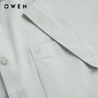 Owen - Áo sơ mi ngắn tay Body Fit AB261053NT màu Xanh lá chất liệu Ultra modal điều hoà nhiệt độ