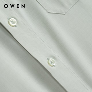 Owen - Áo sơ mi ngắn tay Body Fit AB261053NT màu Xanh lá chất liệu Ultra modal điều hoà nhiệt độ