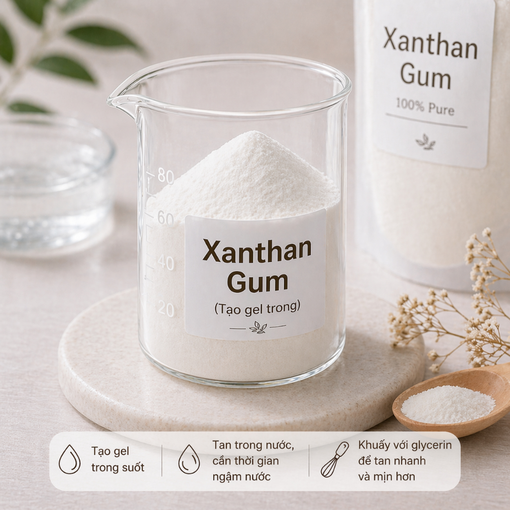 XANTHAN GUM – TẠO GEL TRONG SUỐT