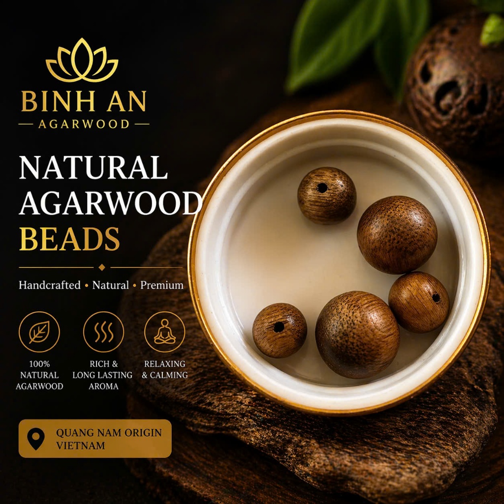 Hạt Trầm Hương Tự Nhiên Lẻ – Xỏ Dây Handmade Theo Ý Thích | Nhiều Size 4–14mm