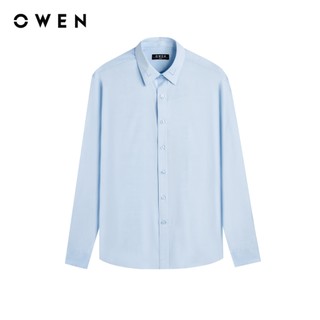 Owen - Áo sơ mi dài tay Slim Fit AS261044D màu Xanh nhạt chất liệu Bamboo spandex